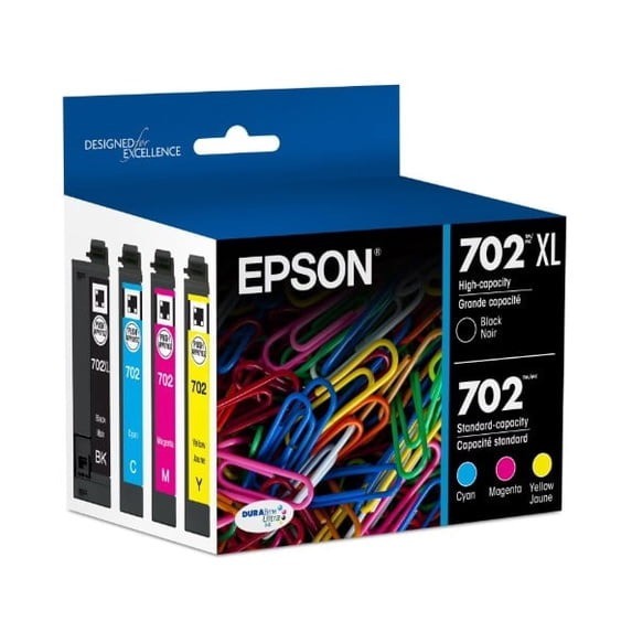 Epson 702XL-BCS Black & Color Ink Cartridges 4-Pack (FREESHIP)