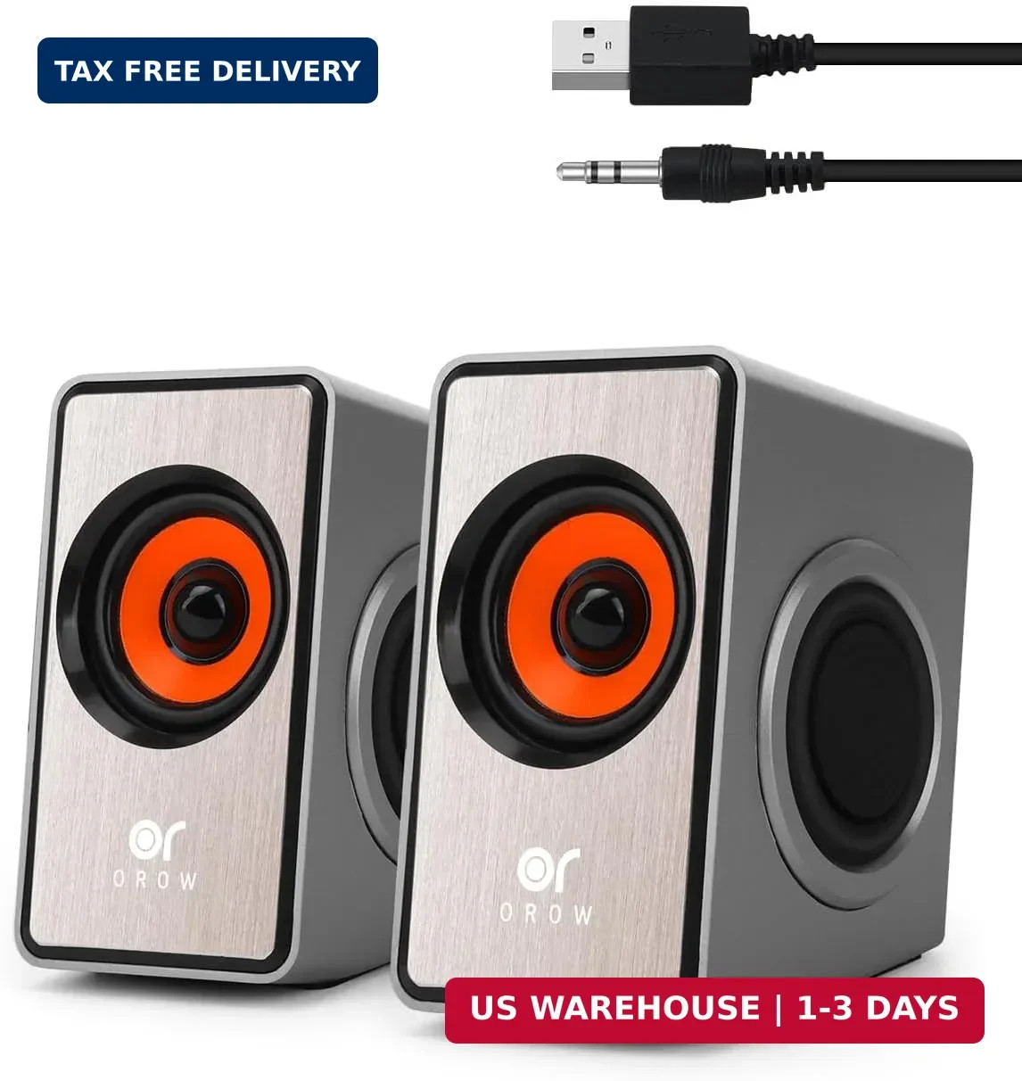 OR O R O W OROW Computer Speakers,12W Mini Desktop Speaker with Volume Control