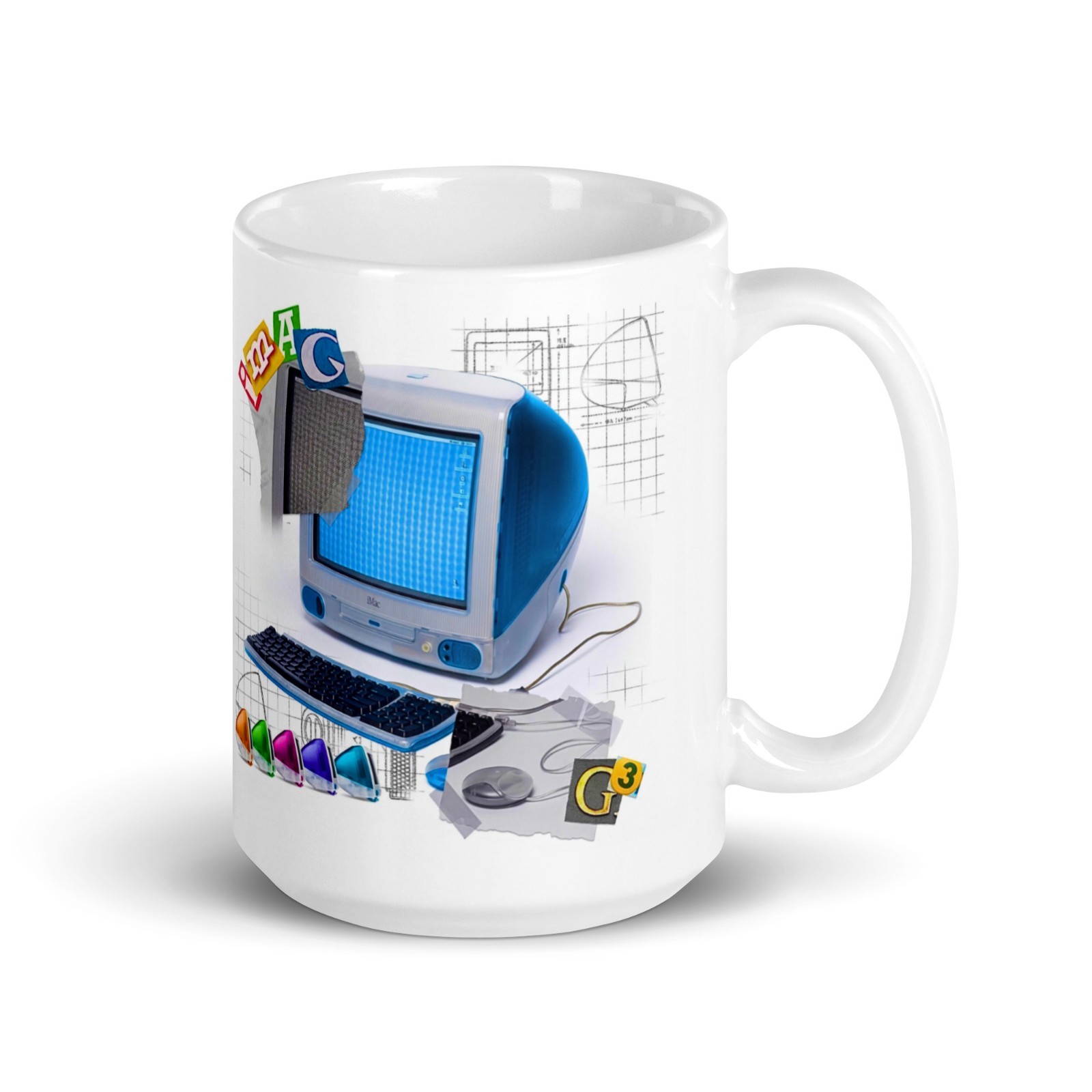 Retro iMac G3 "Sorry, No Beige" Premium Mug – 15oz of Pure 1998 Energy
