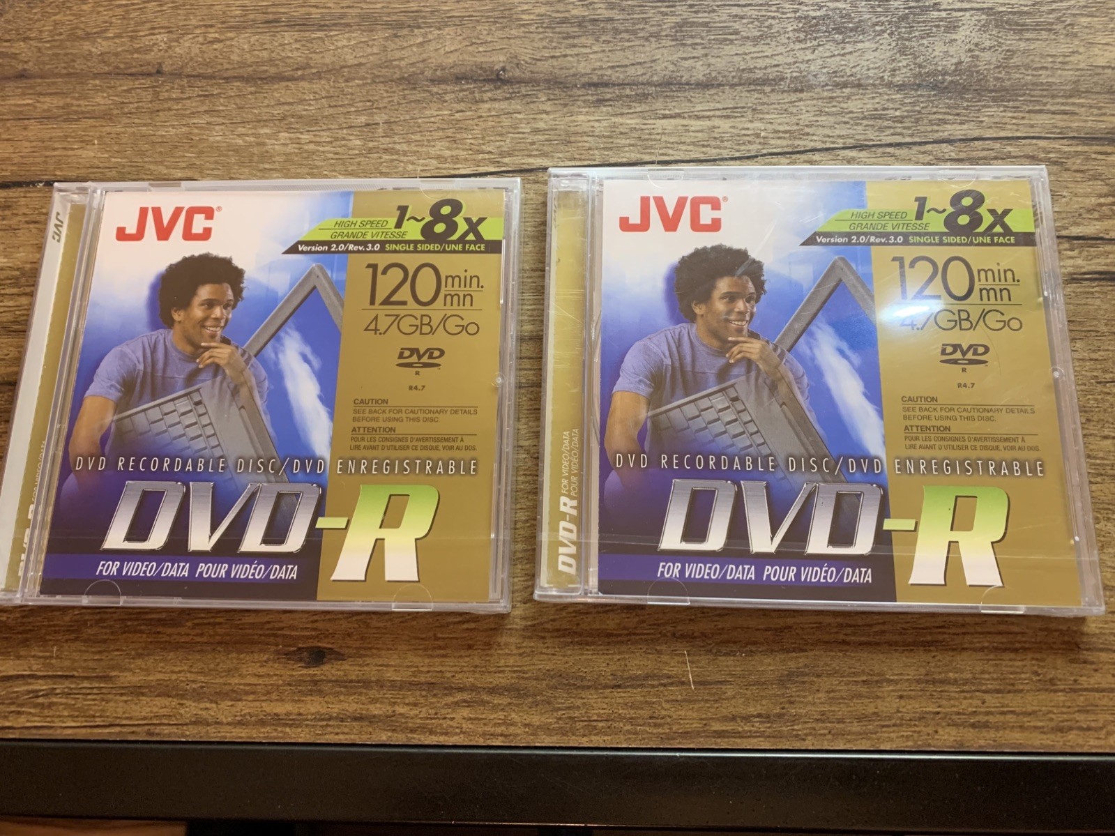 JVC Recordable DVD-R Disc 1-16x 120 min. 4.7 GB  2- New Sealed For Video Data A7