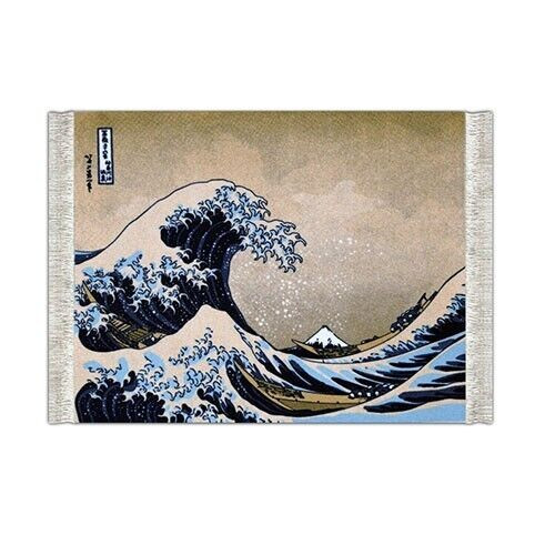 FiberLok Mouse Rug The Great Wave off Kanagawa by Katsushika Hokusai USA Made