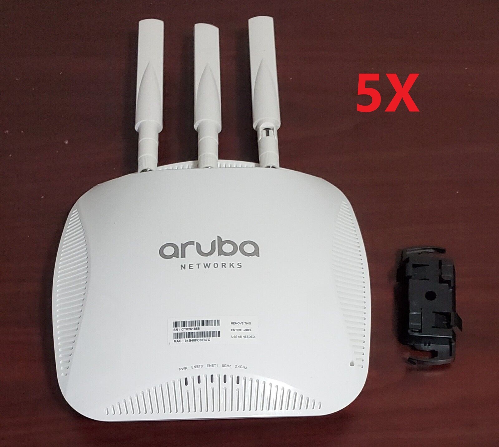 Lot of (5x) Aruba Instant IAP-224-US APIN0224 Access Point, Bracket, 3x Antenna