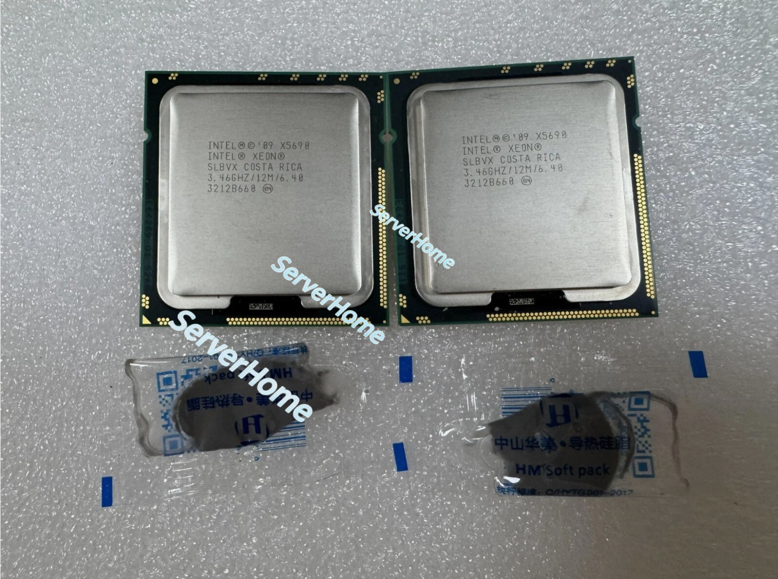 2pcs Matched Pair Intel Xeon X5690 SLBVX 3.46GHz 6.4GT/s 12MB 6 Core 1333GHz CPU