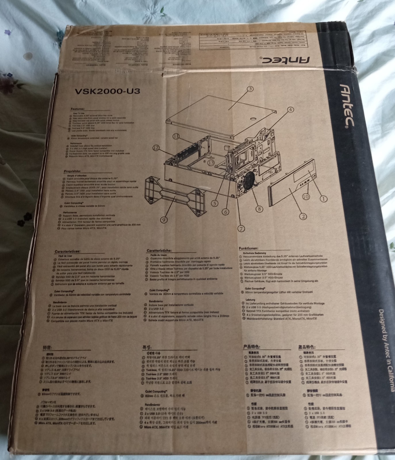 Antec ‎VSK2000-U3 Micro ATX Computer Case - Black, New Open Box 