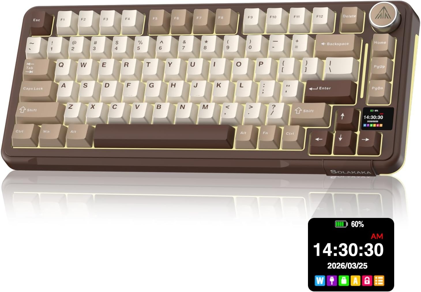 A75 PRO 75% Wireless Mechanical Keyboard with Screen and Knob, Tri-Mode Hot