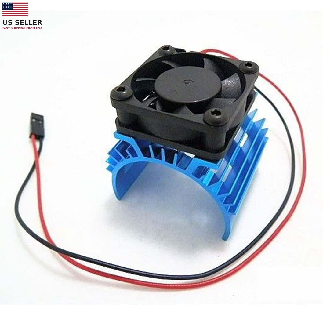 Aluminum Alloy RC Electric Motor Heat Sink Heatsink with 5V Cooling Fan for 1/8