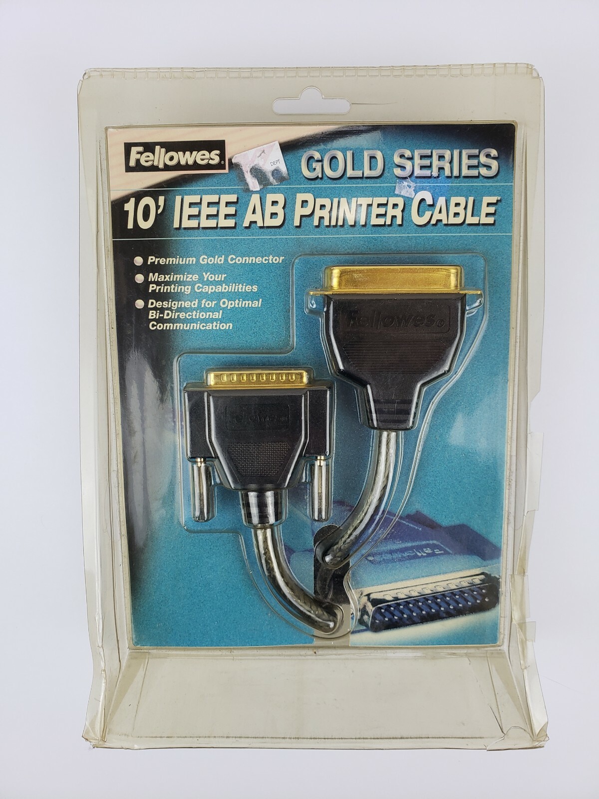Fellowes 10' IEEE AB Printer Cable Gold Series New Sealed Package
