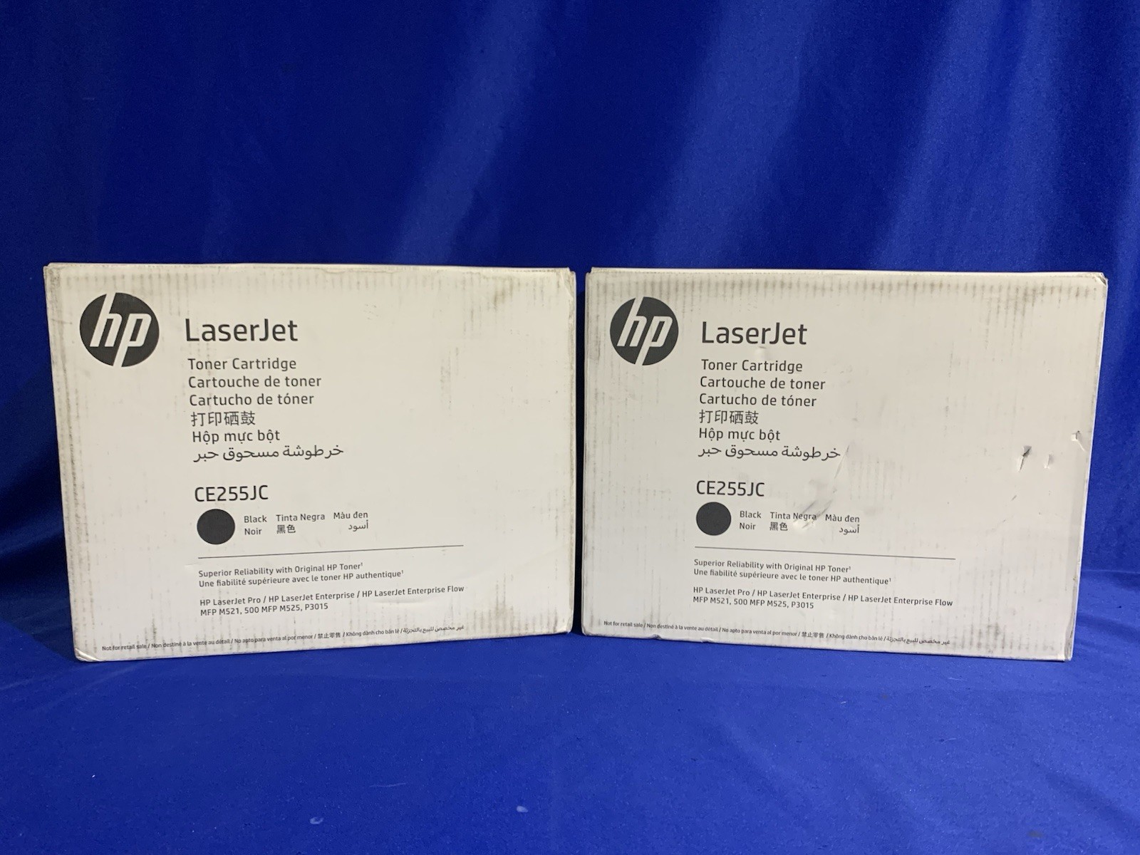 HP LaserJet CE255JC Black Genuine Toner Cartridge - Lot of 2 - New Sealed