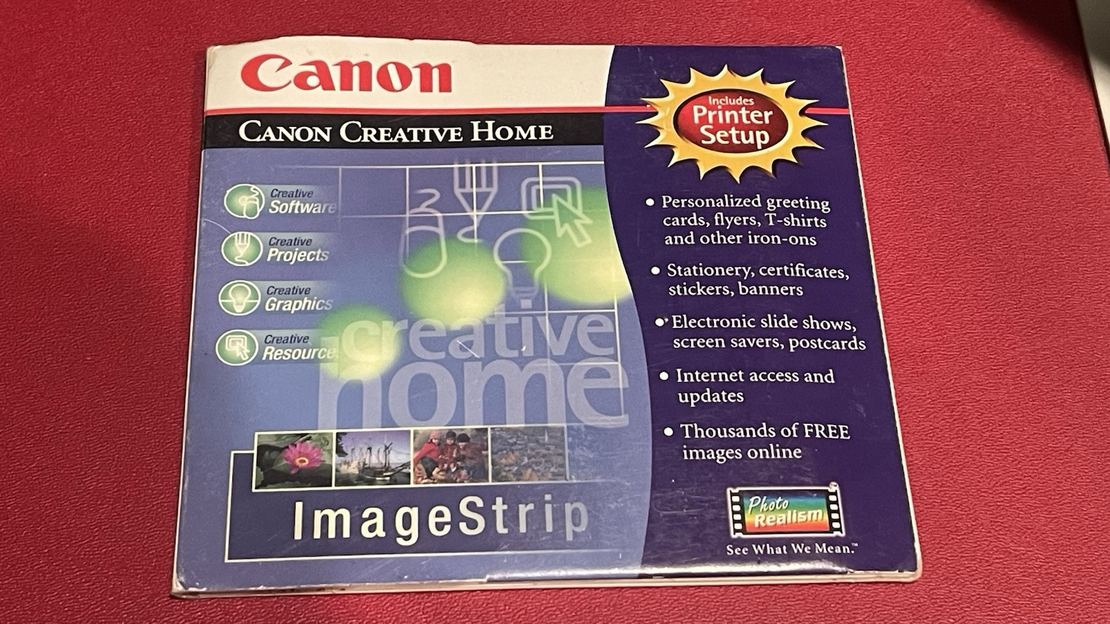Canon Creative Home CD Printer Setup  version 4.22h Cards Crafts Iron-ons Banner
