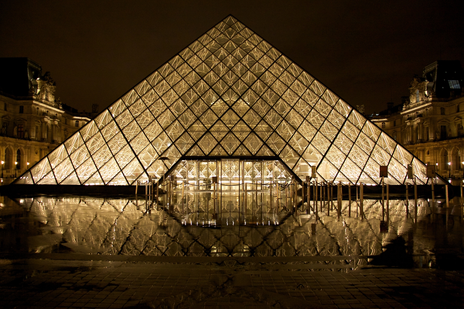 Landscape paris pyramid louvre france architecture Custom Gaming Mat Desk