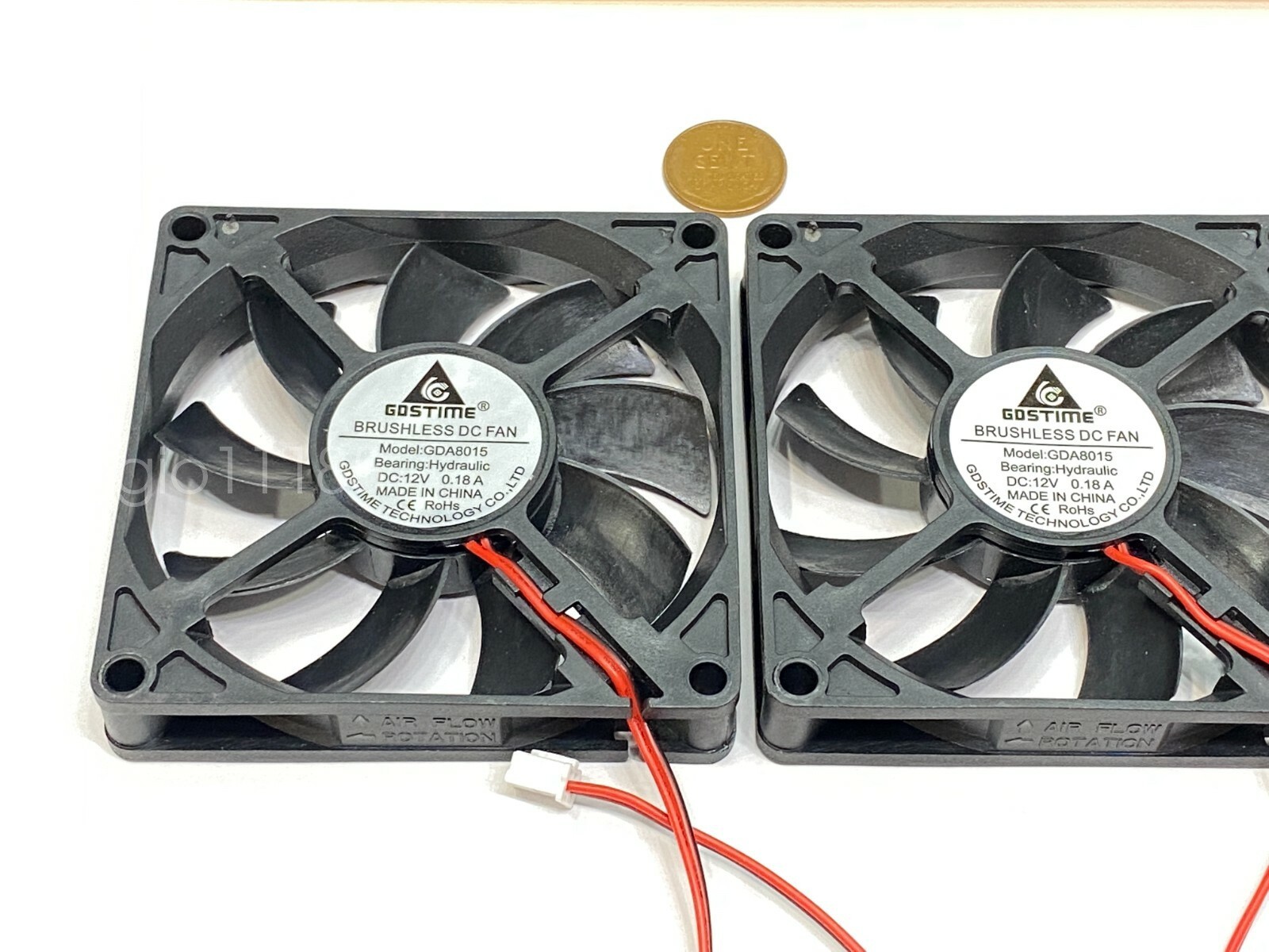 2 X Computer Fan 12V 8015 2Pin 80mm x 15mm cpu Axial 8mm DC box Cooling 2wire