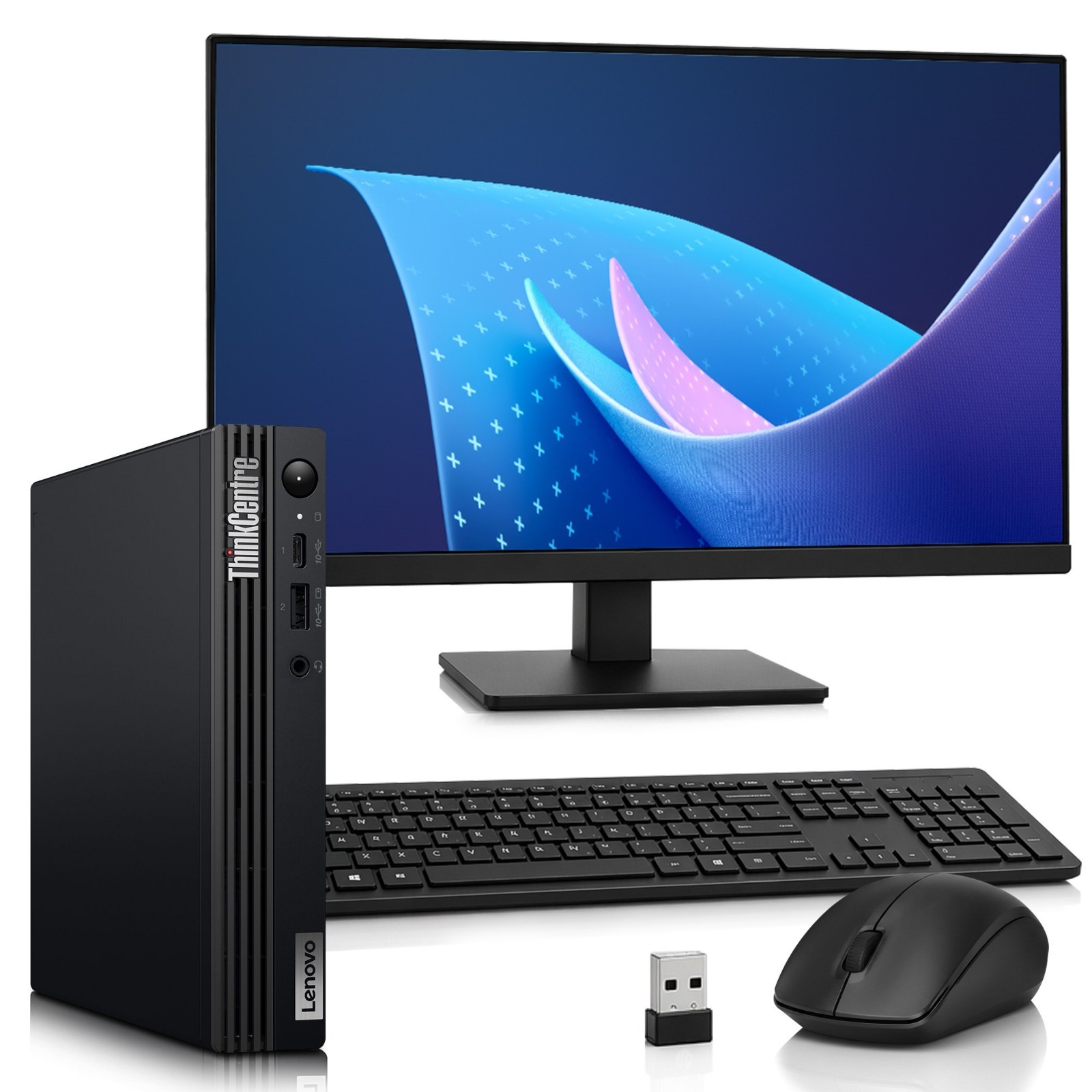 Lenovo m75q Gen 2 Mini PC AMD 5350GE 32GB RAM 1TB SSD WiFi New 24" LED Window 11