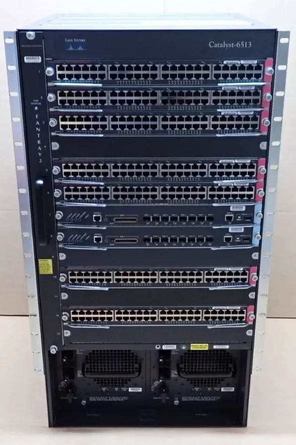 Cisco Catalyst WS-C6513 Switch Chassis + 7x WS-X6148A-GE-45AF 2x WS-SUP32-GE-3B