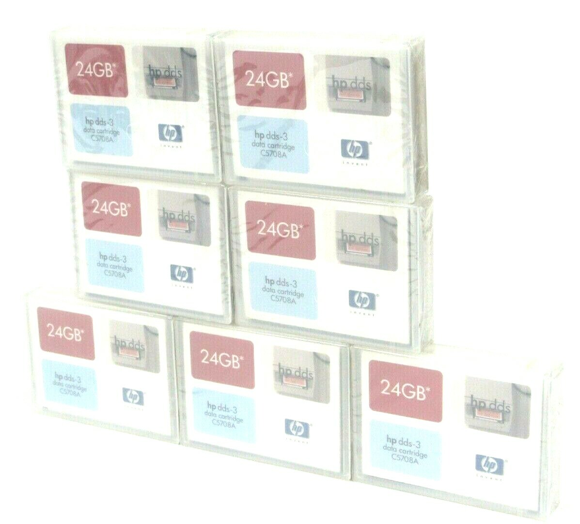 LOT OF 7 NEW SEALED HP DDS-3 DATA CARTRIDGES DDS3 24GB