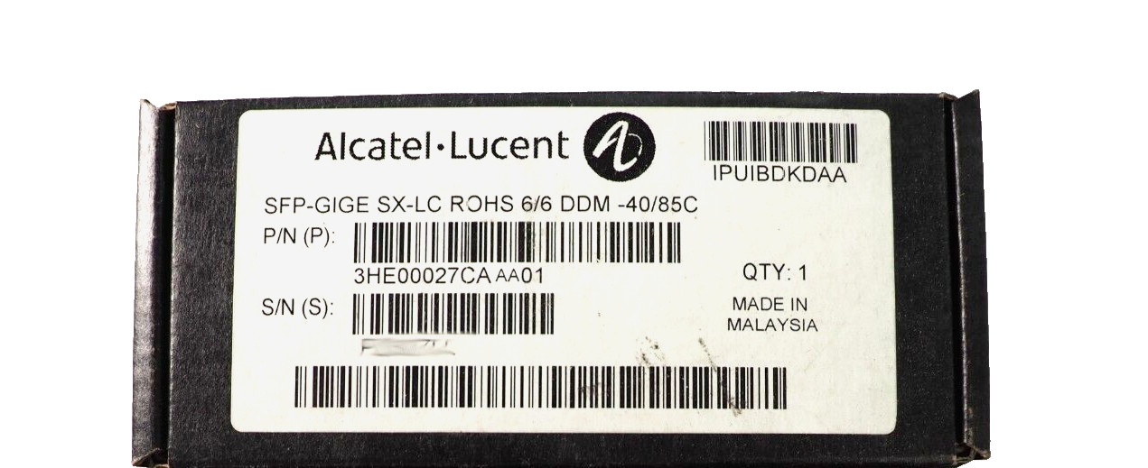 Alcatel-Lucent 3HE00027CAAA01 SFP-GIGE SX-LC 6/6 DDM-40/85C Optical Transceiver