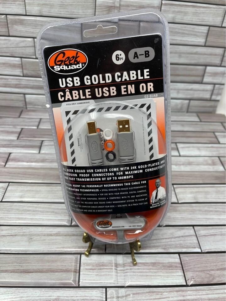 Geek Squad 6’ USB Gold Cable GS-6UAB