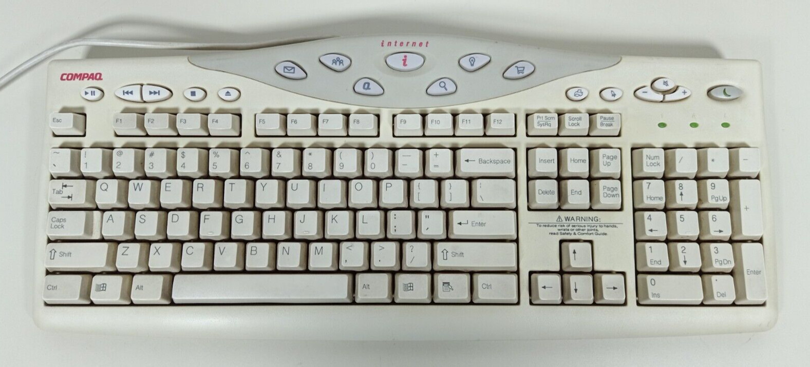 Vintage Compaq GYUR79SK SK-2800C 341162-006 387084-003 Wired Beige PS/2 - Tested