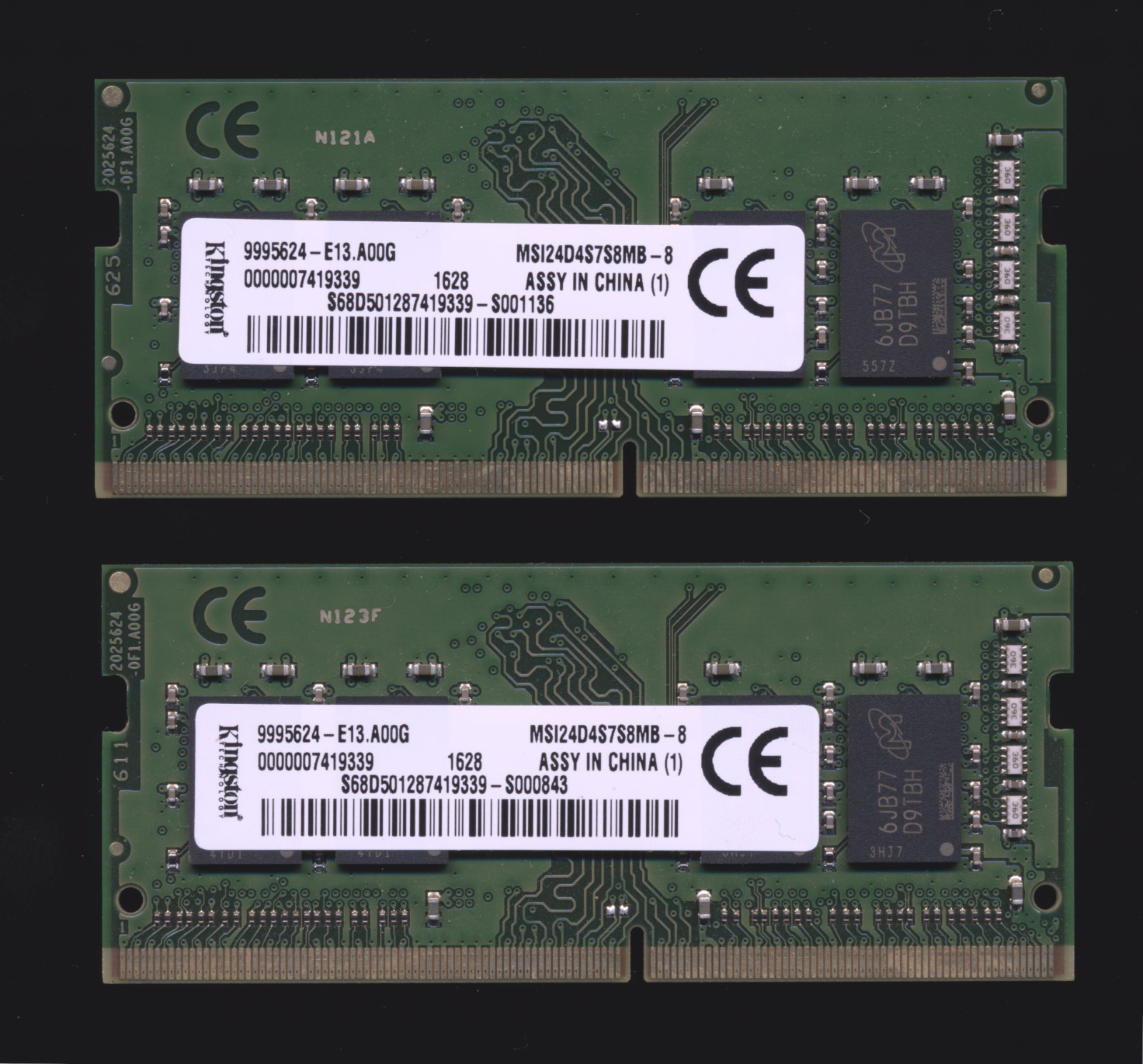 2x Kingston MSI24D4S7S8MB-8 8GB DDR4-2400 (PC4-19200) (16GB Kit)