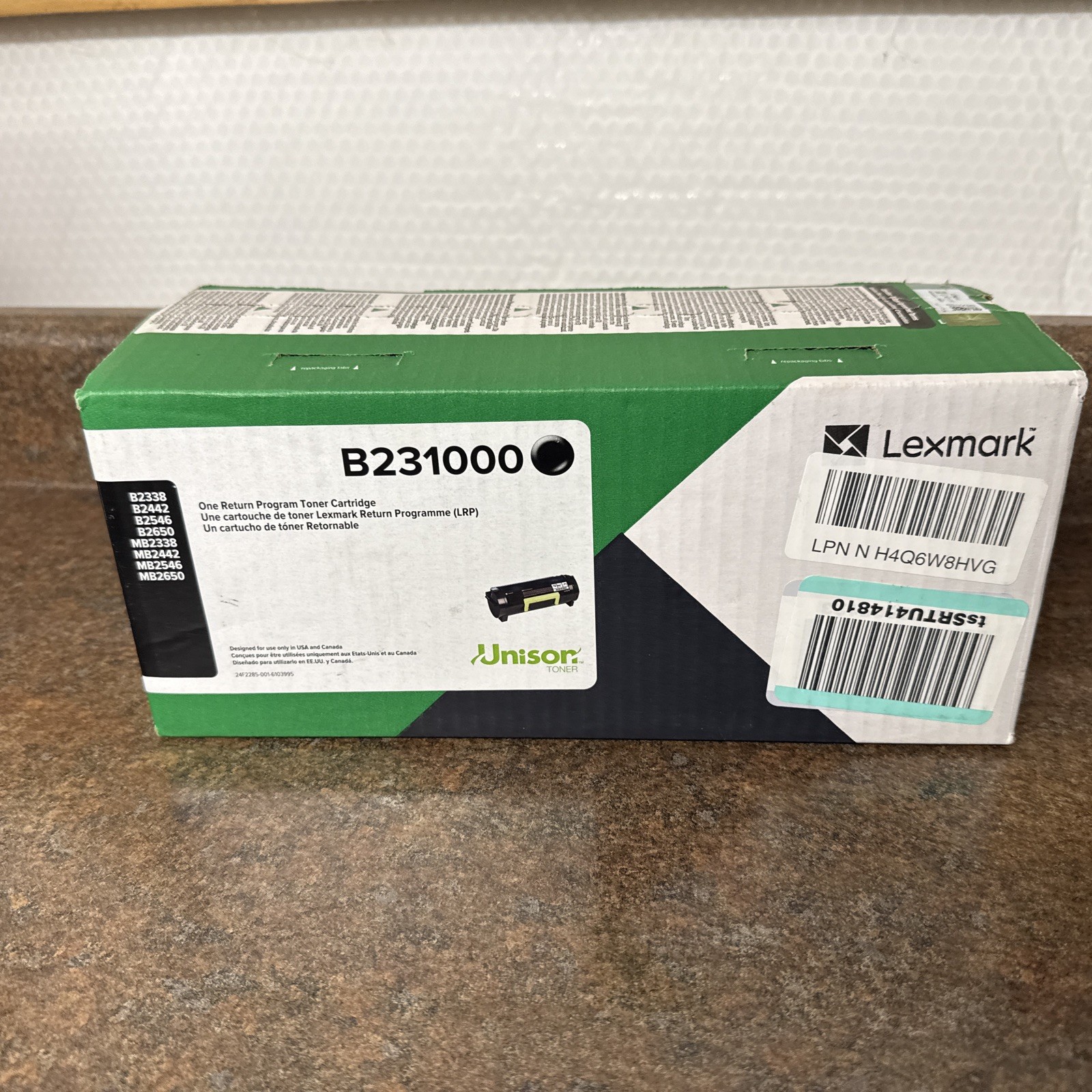 Genuine Lexmark B231000 Black Toner Cartridge 3000 Page-Yield OEM Sealed