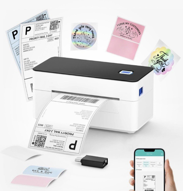 SVANTTO Bluetooth Thermal Shipping Label Printer 4x6 Or Smaller Label
