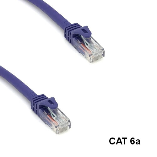 KNTK Purple 100ft Cat6a UTP Patch Cable 24AWG Panel Router Ethernet RJ45 Network