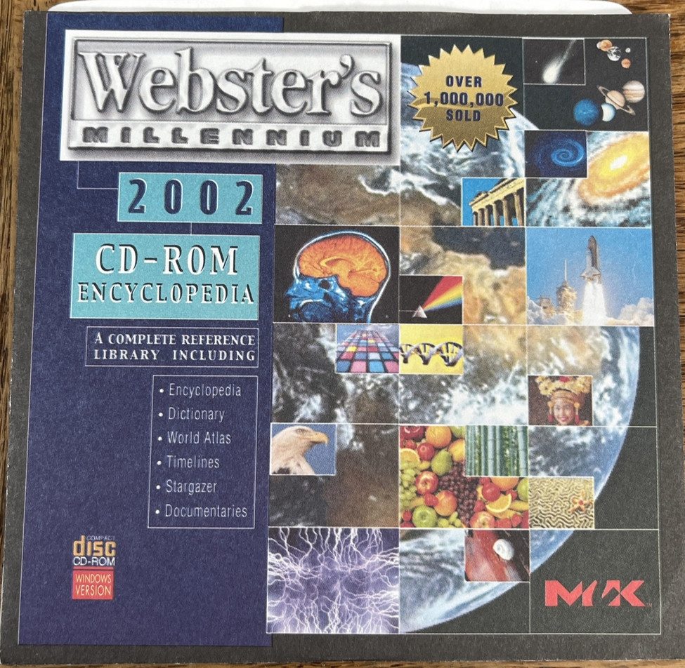 Webster’s Millennium Encyclopedia PC CD Rom Software