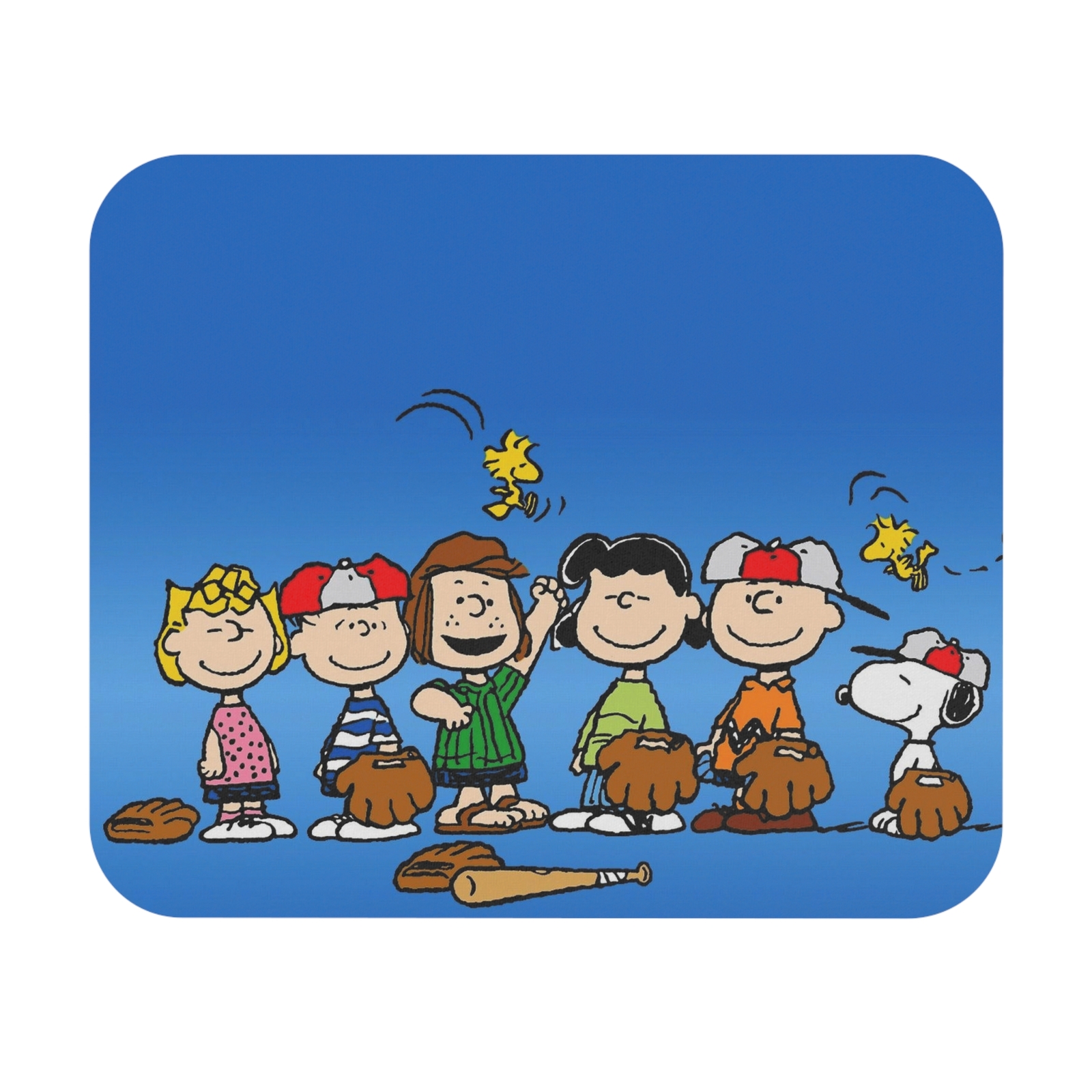 PEANUTS GANG BASEBALL THEME CUSTOM NON-SLIP NEOPRENE MOUSE PAD MAT HOME OFFICE