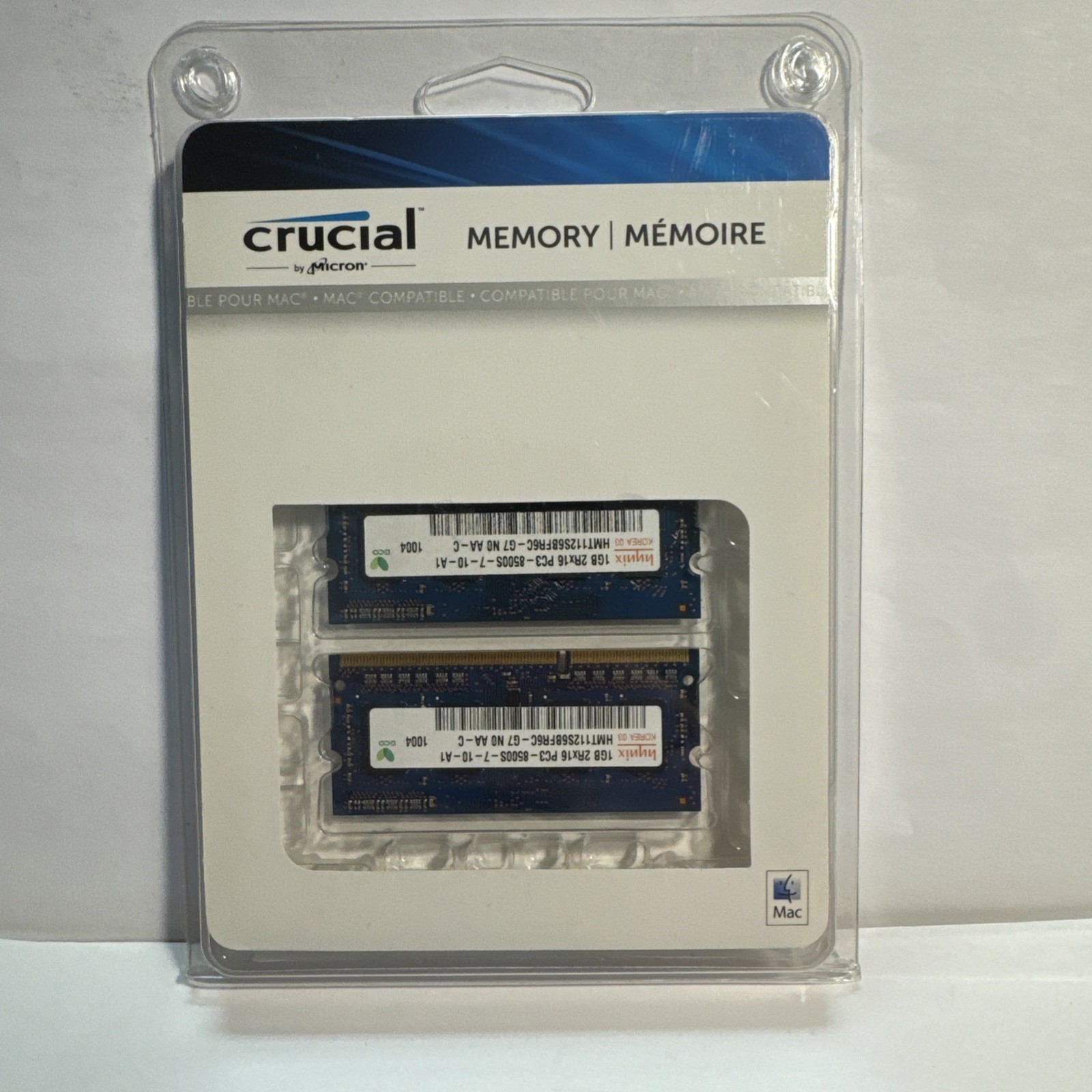 Memory Mac Compatible Crucial 2X 1GB 2Rx16 PC3-8500S-7-10-A1