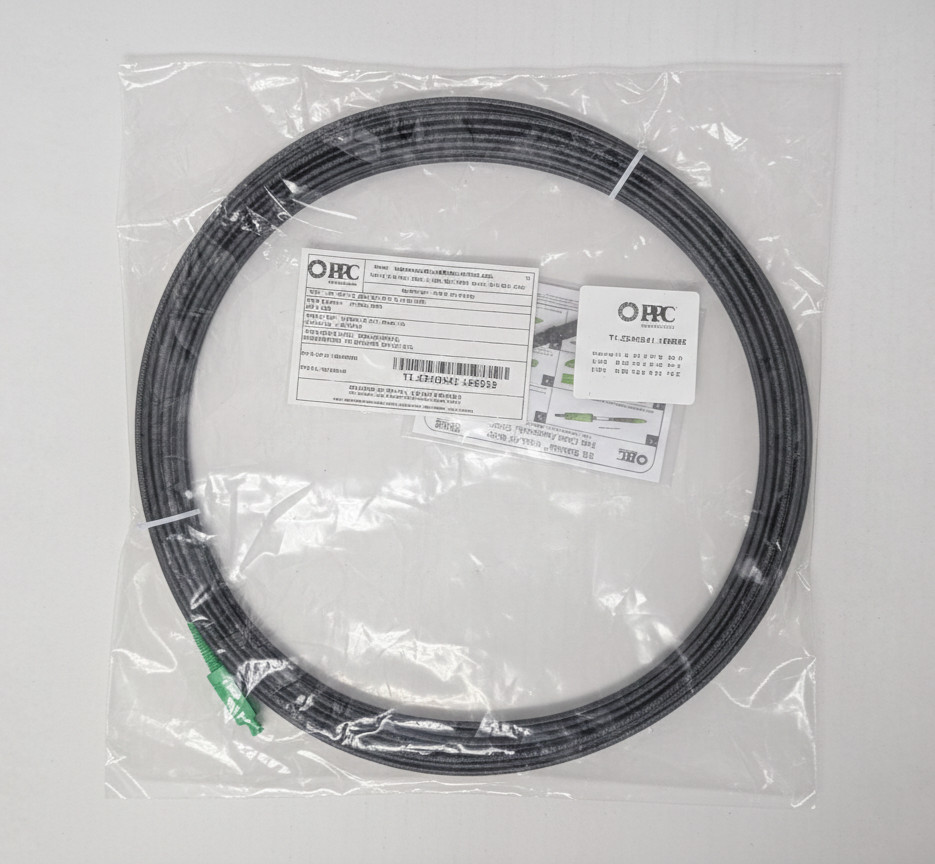 QP-013-PB-BC5-BLK-SC5-A1-250-50F  Push Fiber 50FT FTTX Flex Fiber Cable QuikPush