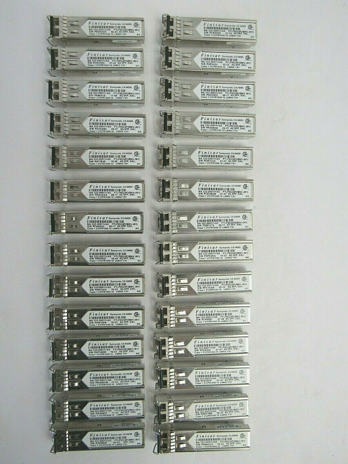 Finisar (LOT of 28) FTLF8524P2BNV 4GB 850nm SFP Transceiver Module     46-2