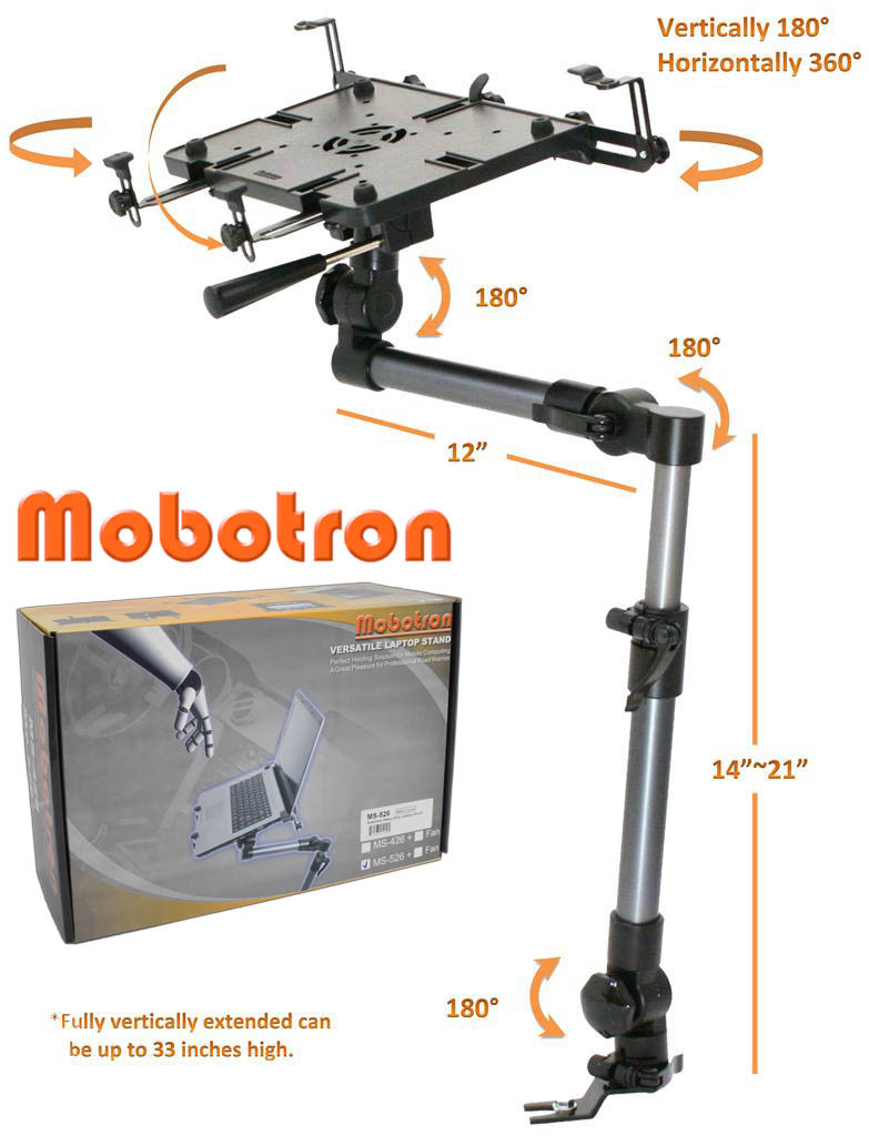 *Bundle Deals* Mobotron Heavy-Duty Car Van iPad Laptop Mount + Screen Stabilizer
