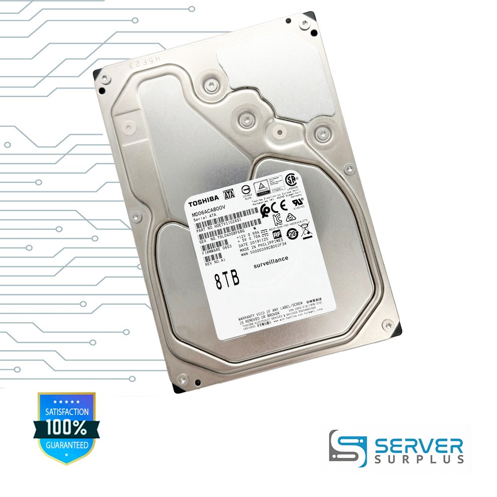 Toshiba MD06-V 8TB SATA 3.5 in Enterprise HDD | MD06ACA800V | HDETV11GZA51