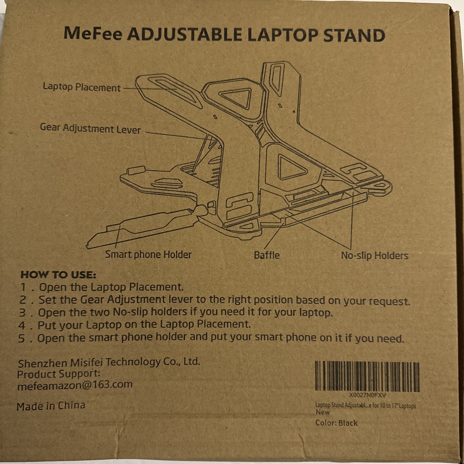 MeFee Adjustable Laptop Stand No Slip Holders 