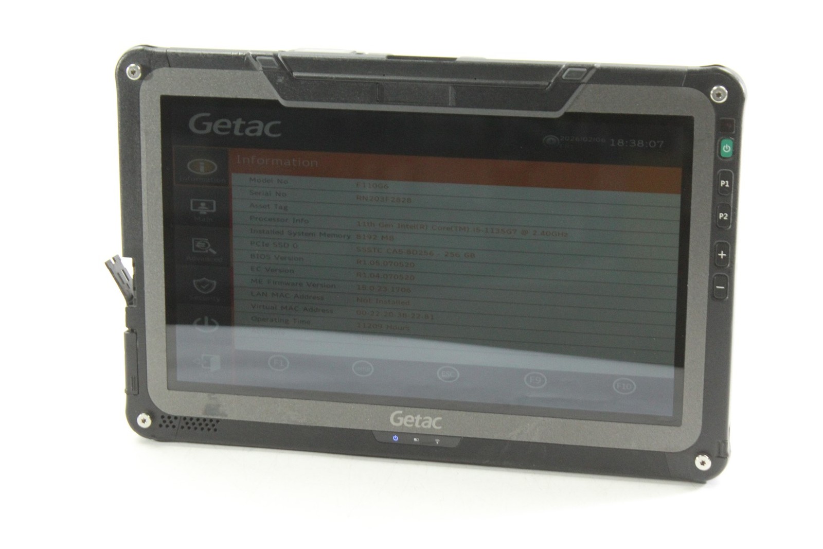 Getac F110 G6 Rugged Tablet 11.6" i5-1135G7 2.4GHz 256GB SSD 8GB RAM NO OS