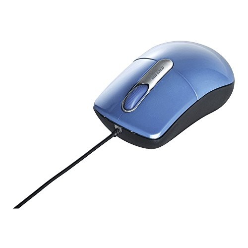 Buffalo BUFFALO Wired Optical Mouse Quiet 3 Buttons Medium Blue BSMOU27SMBL