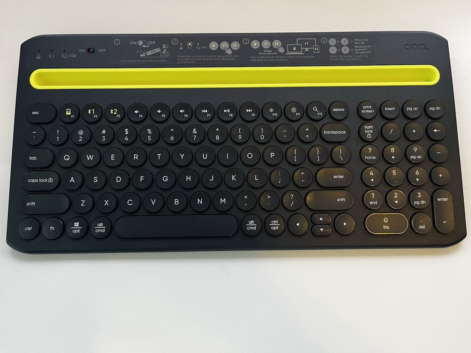 Onn Surf Multi‑Device Bluetooth Wireless Full‑Size Keyboard – Tested & Working