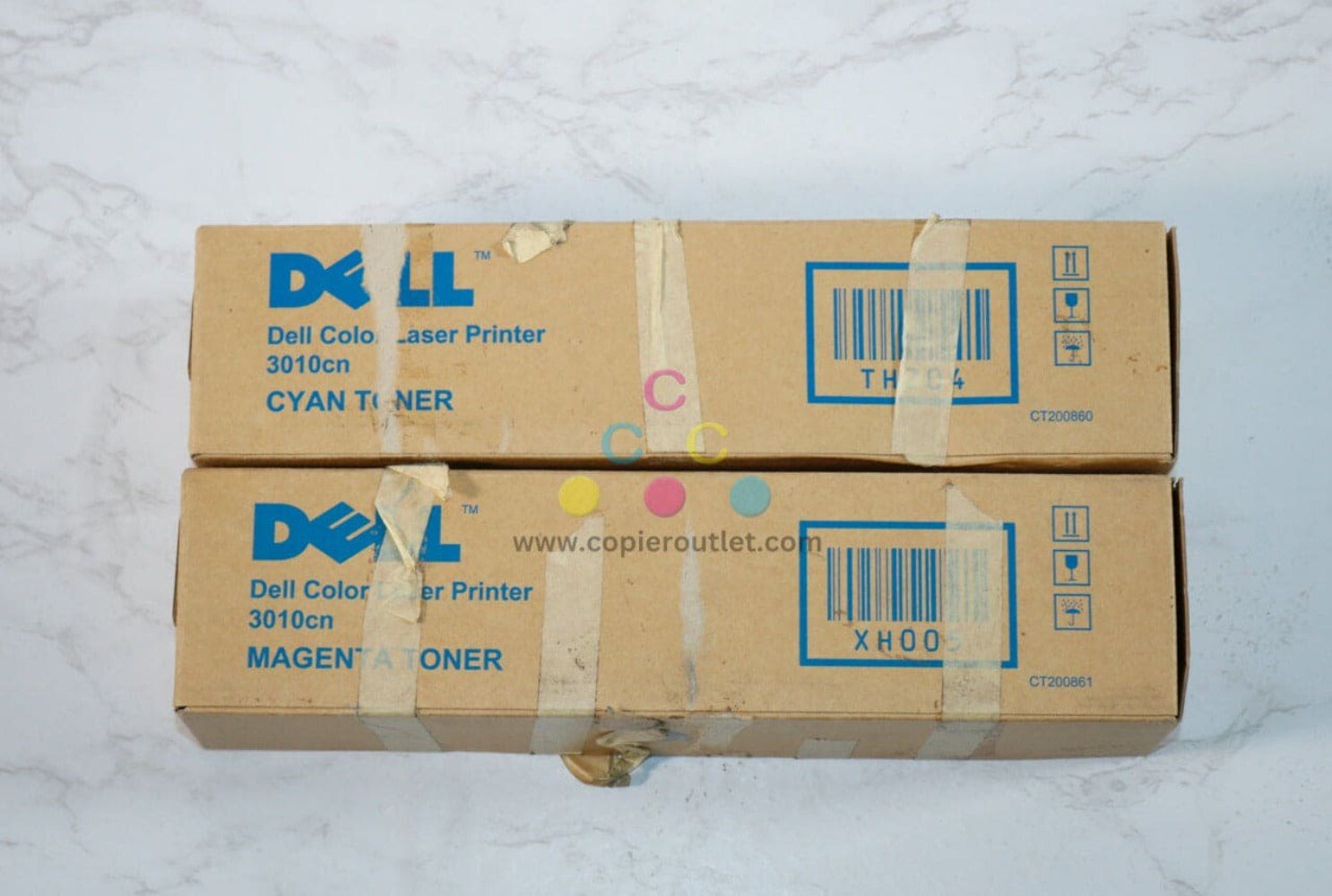 2 Cosmetic OEM Dell LaserPrinter 3010cn CM Toners CT200860,CT200861(TH204,XH005)