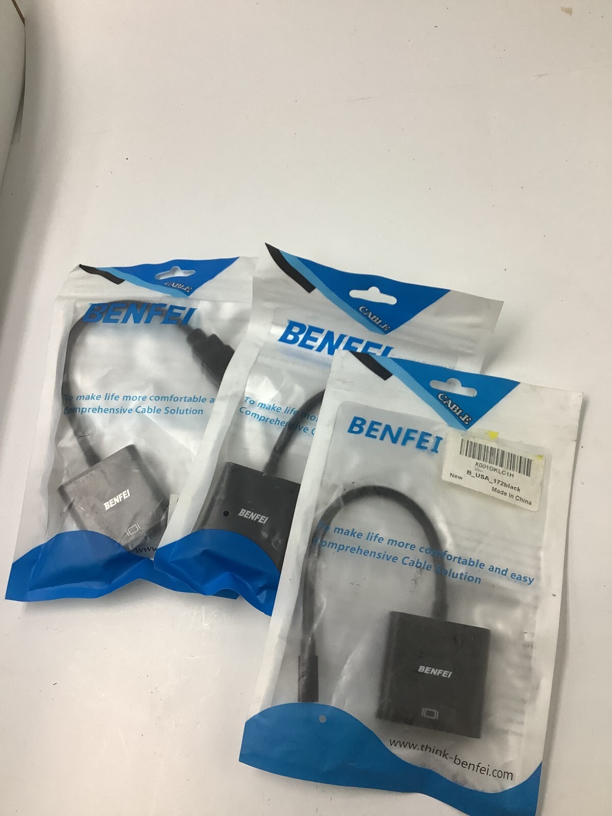 (QTY 3) BENFEI  B_US_99black Cable 