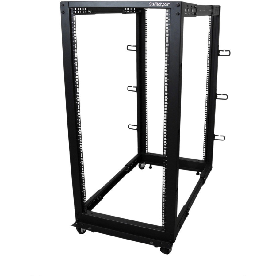 StarTech 25U Adjustable Depth Open Frame 4 Post Server Rack w/ Casters