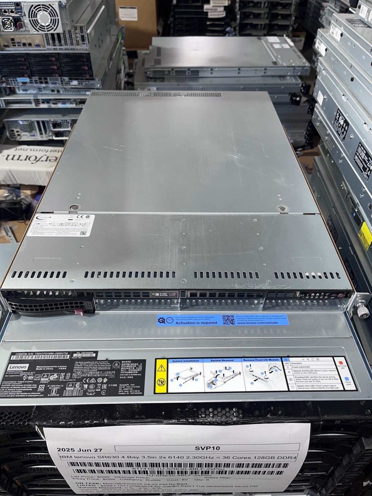 Lot of 10x 1U Servers X11SCW-F Xeon E-2174G 0 RAM 1x M.2 NVME 3x PCI-e 2x PSU