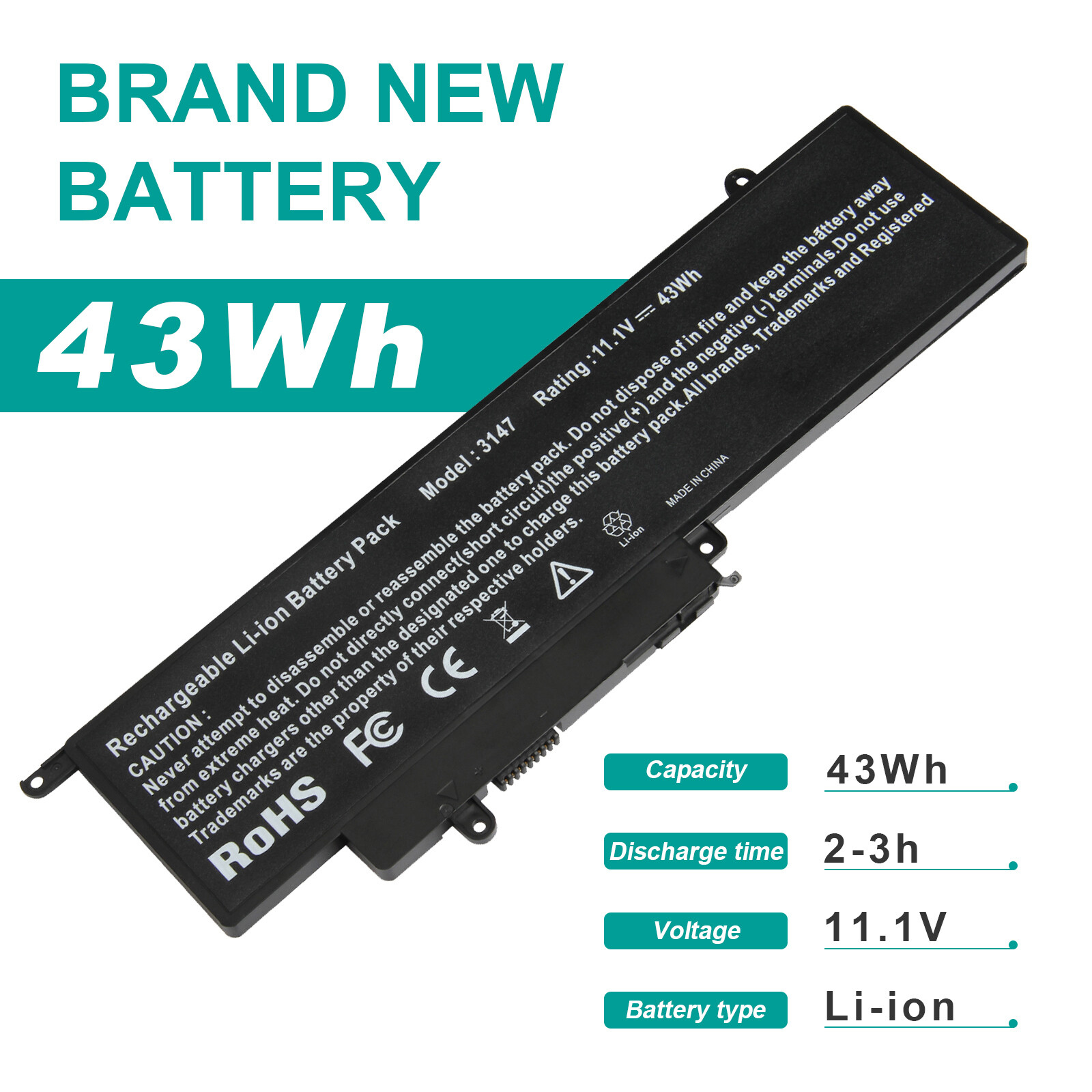 LOT Replace GK5KY Battery For Dell Inspiron 13 7352 43Wh 11.1V P20T 04K8YH 92NCT