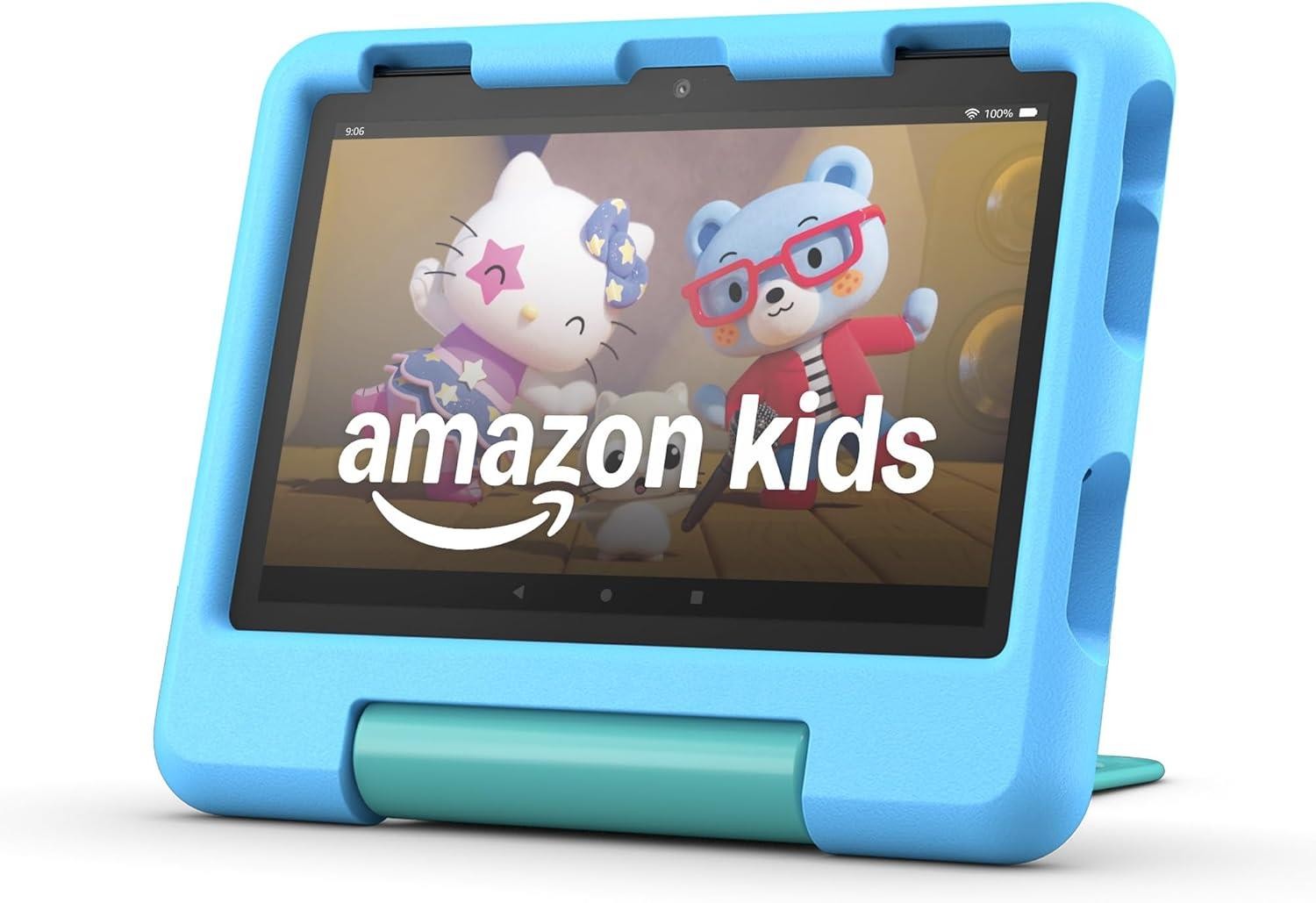 Amazon Fire HD 8 Kids 8" Tablet w/ Blue Case Bundle 2GB RAM 32GB Excellent