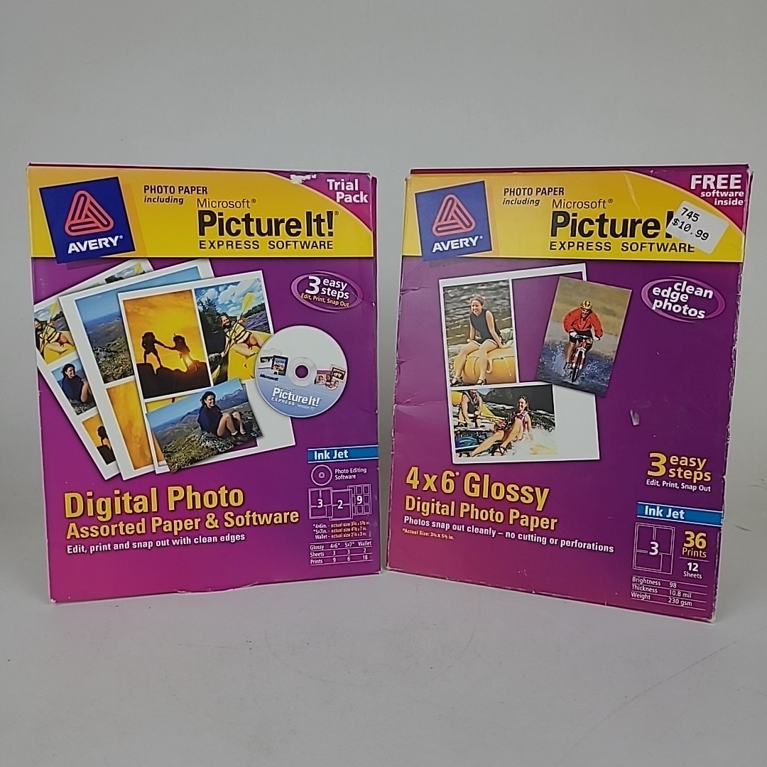 AVERY Digital Glossy Photo Paper  Picture It Software Trial Pack & 4x6 Paper
