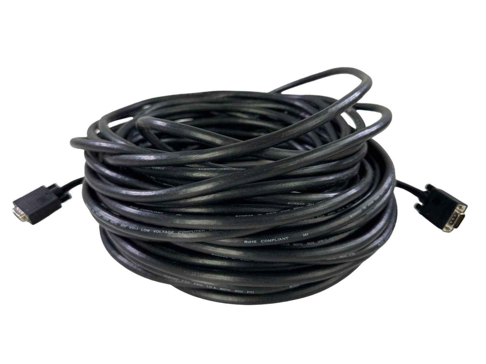 SVGA 100ft Video Cable 15-pin Male to Male VGA Cord PC Projector Monitor Display