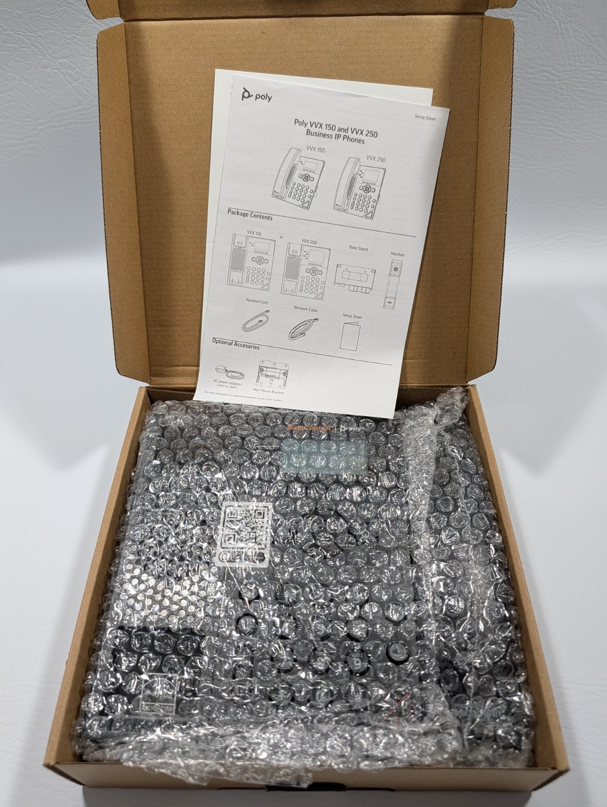 Lot of 7 Polycom VVX 150 Business IP Phone 2200-48810-025 VOIP W/ Power - NEW