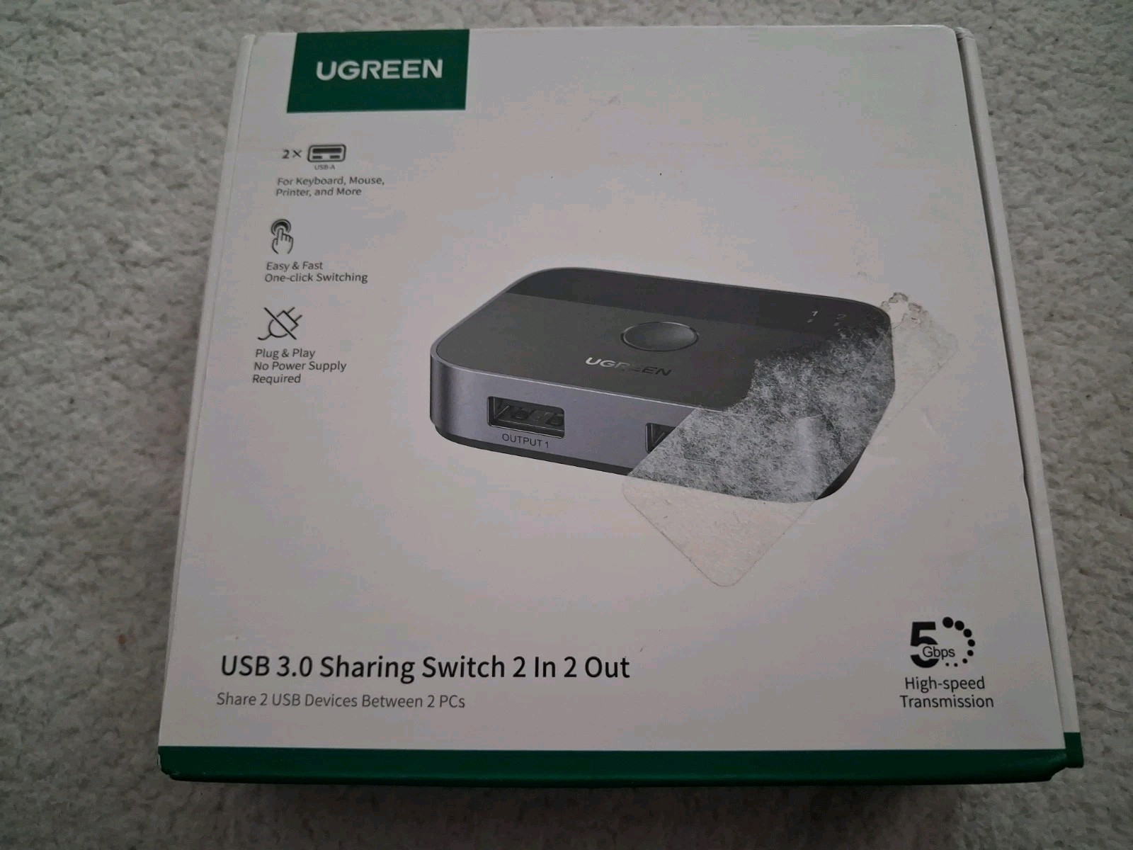 UGREEN USB-C+ HDMI Switch 4K@60Hz 2in1 out HDMI Splitter