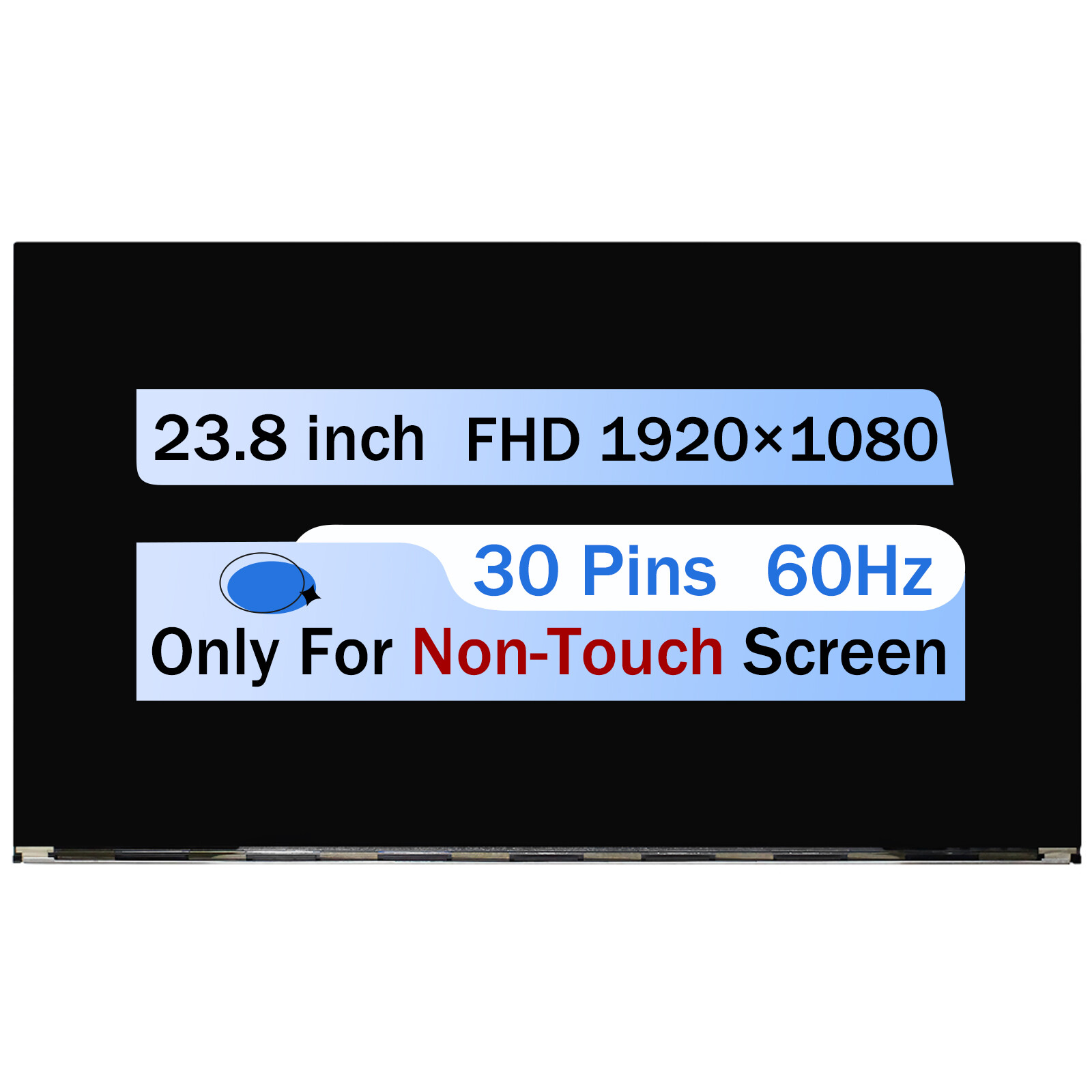 23.8" for HP N43487-001 LED LCD Non-Touch Screen Display FHD 1920×1080 30 Pins