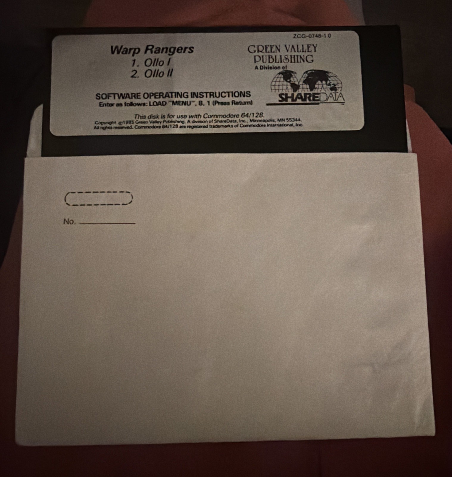 Warp Rangers Ollo I II for Commodore 64 Floppy Disk Untested Game 1985 Rare