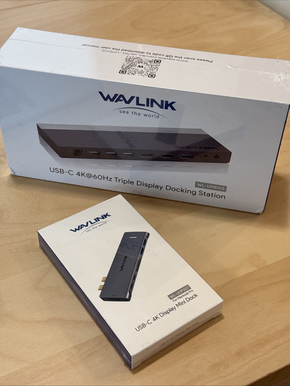 WAVLINK USB-C 4K 60hz Triple display Docking Station WL-UMD05 &Mini Dock Bundle
