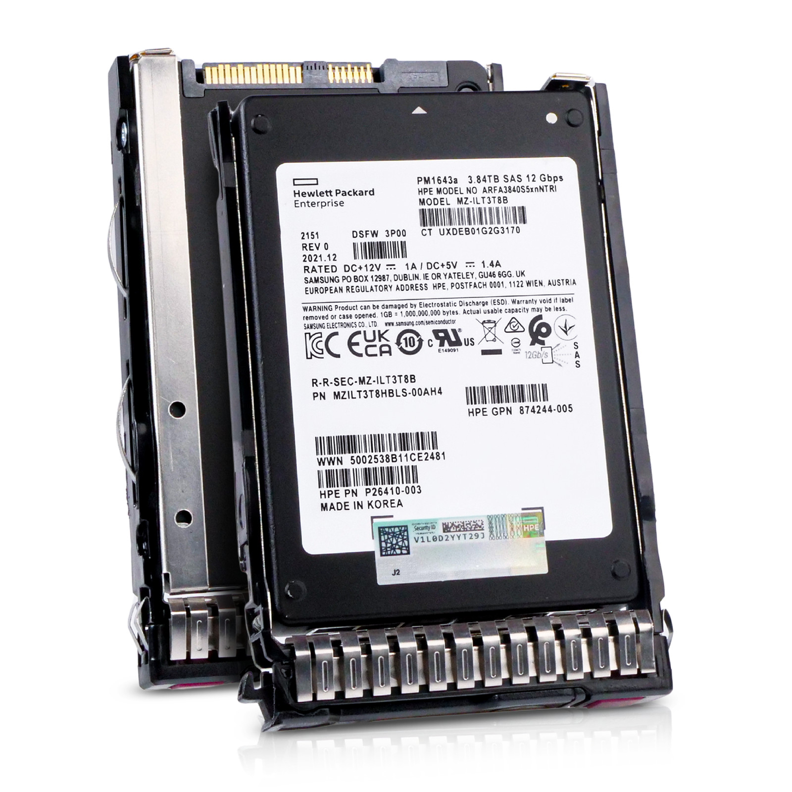 HP Generation 8 3.84TB P20835-001 SAS 12Gb/s 3D TLC 1 DWPD 2.5" SSD